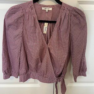 Madewell Tie Front Wrap Blouse